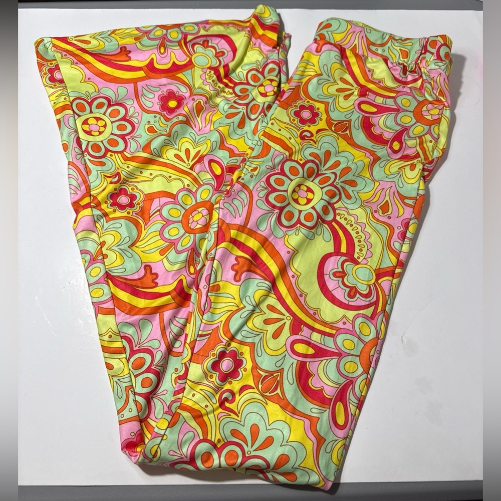 70s Hippy Colorful Floral Patterned Pants